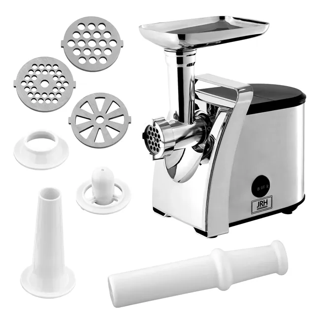 Electronice & electrocasnice - Mașină de tocat carne electrică din inox cu putere de 1200W, accesorii pentru cârnați și 3 site incluse