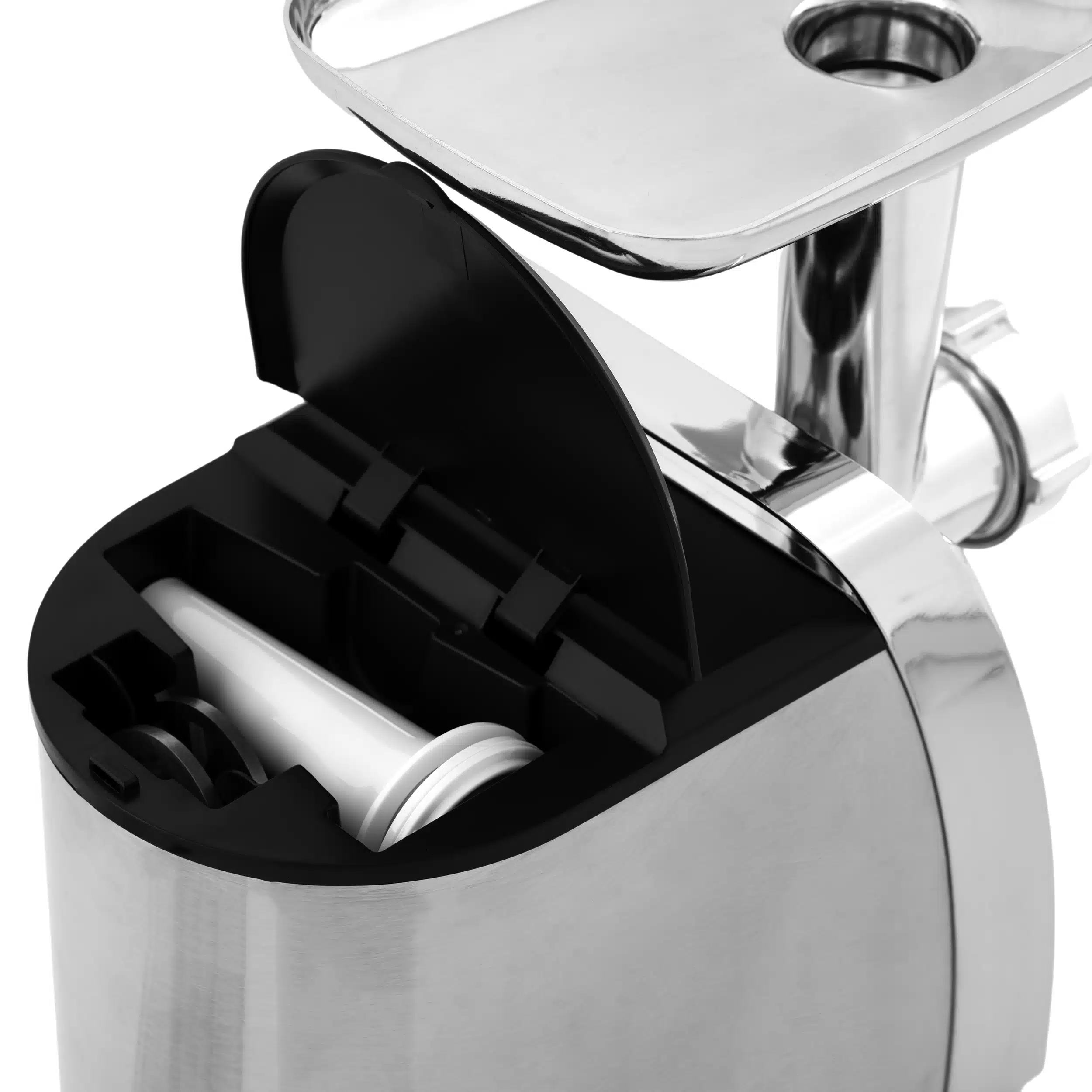 Mașină de tocat carne electrică din inox cu putere de 1200W, accesorii pentru cârnați și 3 site incluse [3]