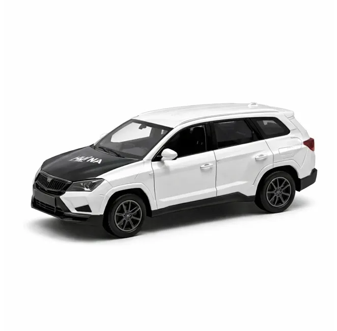 Jucării pentru băieței și seturi de acțiune - Mașinuță metalică tip SUV Bibica Edition de culoare albă cu detalii negre și roșii