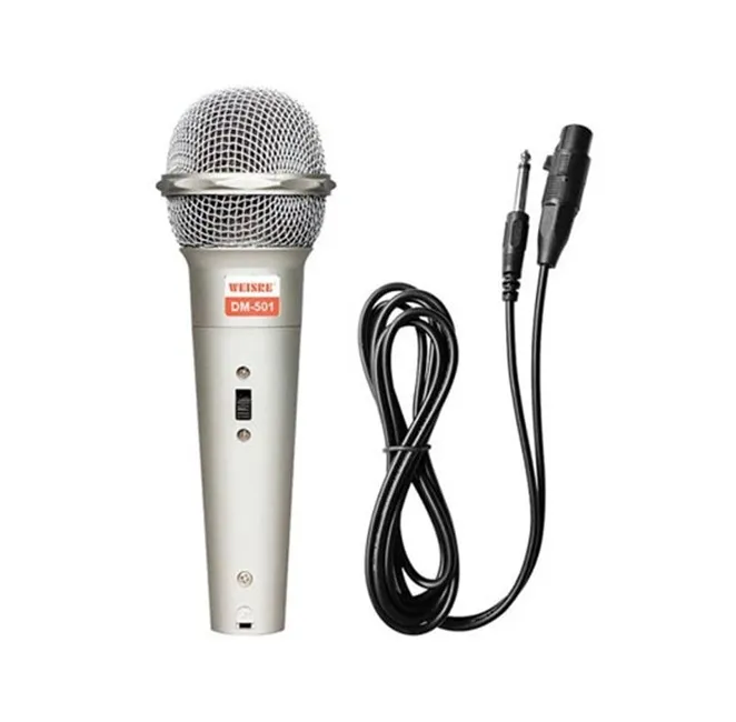 Microfoane - Microfon unidirecțional dinamic cu fir Bibica Edition DM-401, argintiu și negru