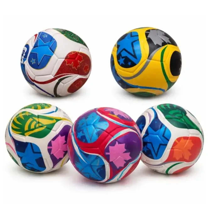 Jucării de exterior și activități în aer liber - Minge de Fotbal Nr. 5 Bibica Edition din NPVC Rezistent – Modele Colorate