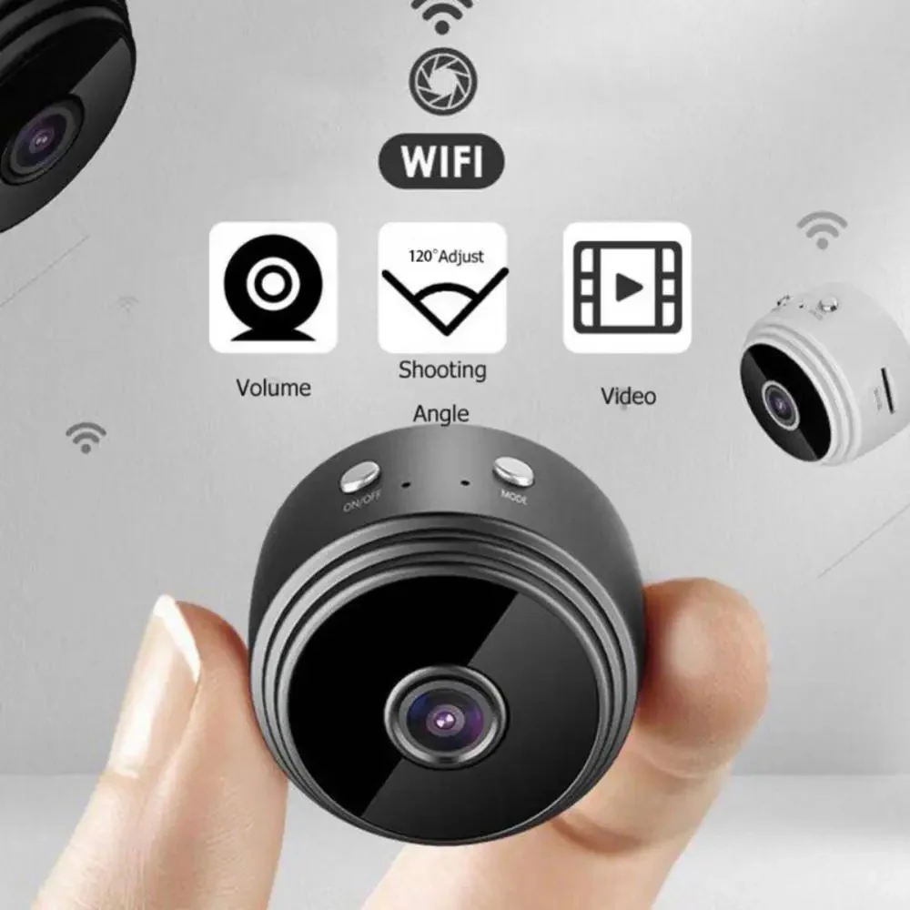 Mini cameră video Wi-Fi Bibica Edition de culoare neagră cu suport magnetic și unghi de vizualizare panoramic [2]