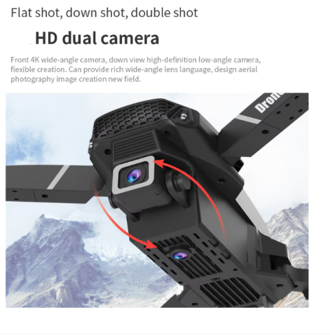 Mini Drona Quadcopter AKU cu 2 Camere Video, Conectare WiFi Aplicatie telefon mobil, Pliabila, Incarcare USB, Rotire 360 grade, Negru AK6001 [1]