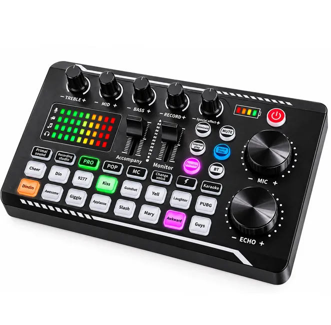 Articole audio - Mixer audio profesional F998 placă sunet RGB Bibica Edition