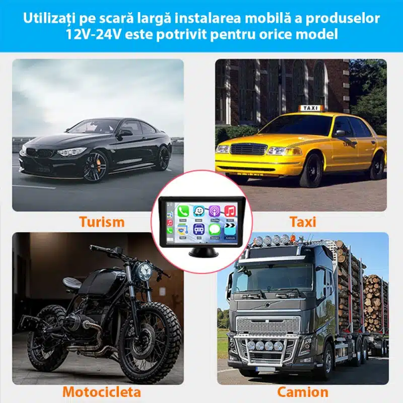 Navigație auto portabilă cu ecran de 7 inch și Apple CarPlay [3]