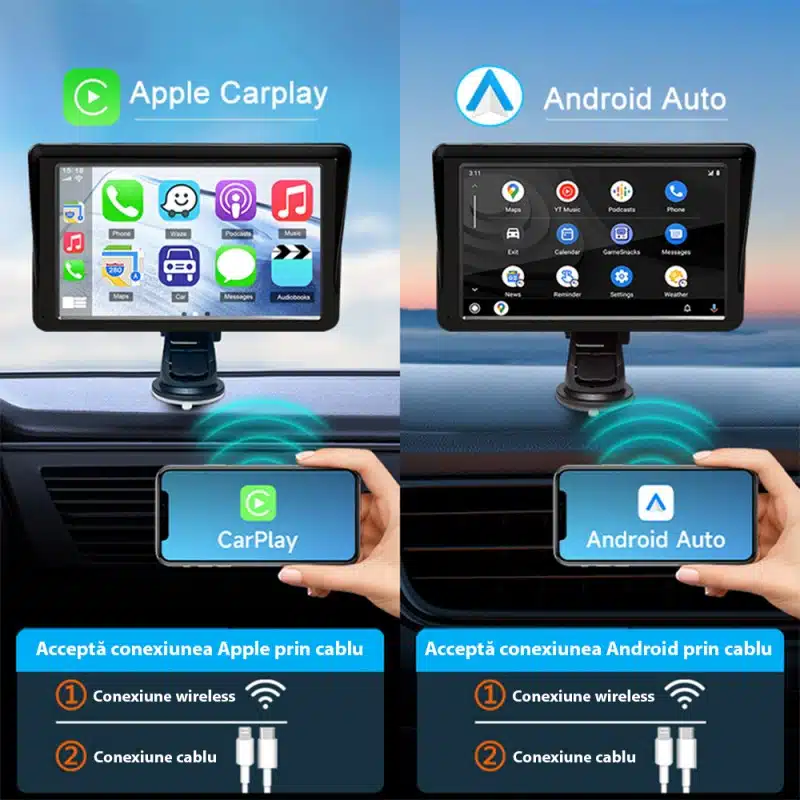 Navigație auto portabilă cu ecran de 7 inch și Apple CarPlay [5]
