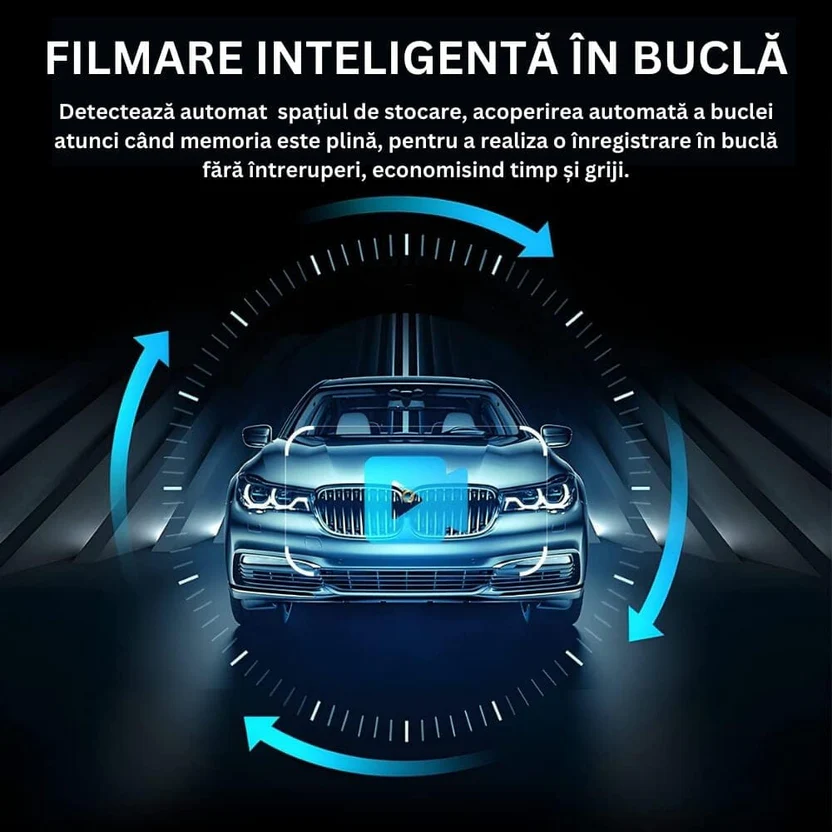Pachet cameră auto DVR tip oglindă retrovizoare Bibica Edition cu rezoluție Full HD 1080P și cameră de spate inclusă [2]