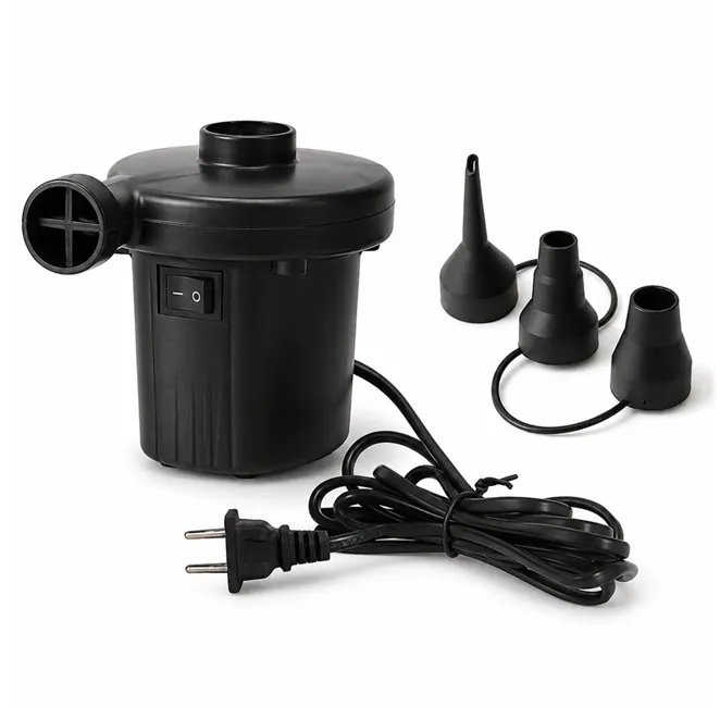 Articole casă & grădină - Pompă de aer electrică de umflat gonflabile de 11x9 cm cu adaptoare 220V și 12V auto și 3 duze