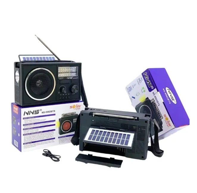Electronice & electrocasnice - Radio portabil NNS NS-9962BTS Bibica Edition cu Bluetooth, panou solar, acumulator și lanternă integrată