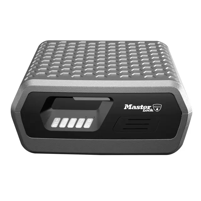 Seif casetă antifoc și rezistent la apă Master Lock de 10L, dimensiuni 19x42x37 cm, cu cifru digital programabil [1]