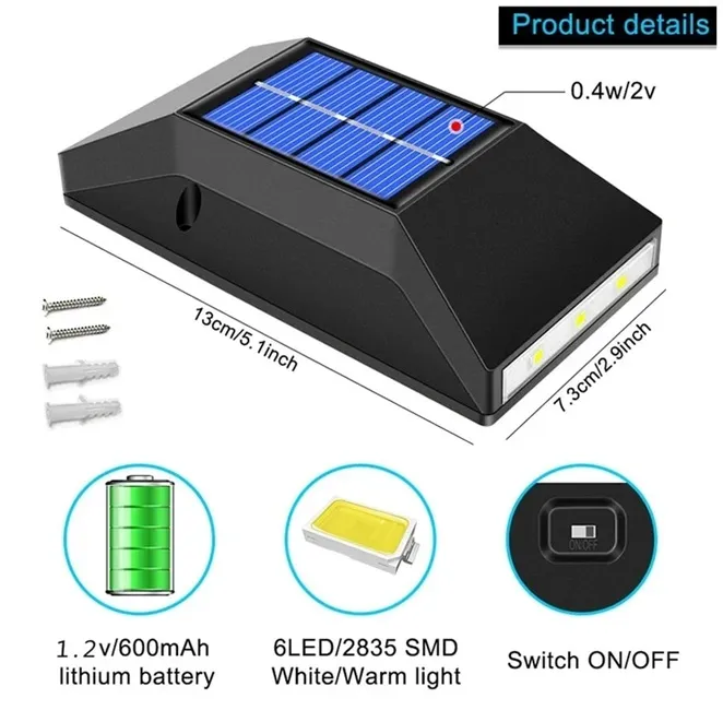 Lămpi led și panouri solare - Set 2 Lămpi Solare de Perete Bidirecționale Bibica Edition, Iluminat Exterior Sus-Jos, Rezistente la Apă, Plastic ABS, Gri
