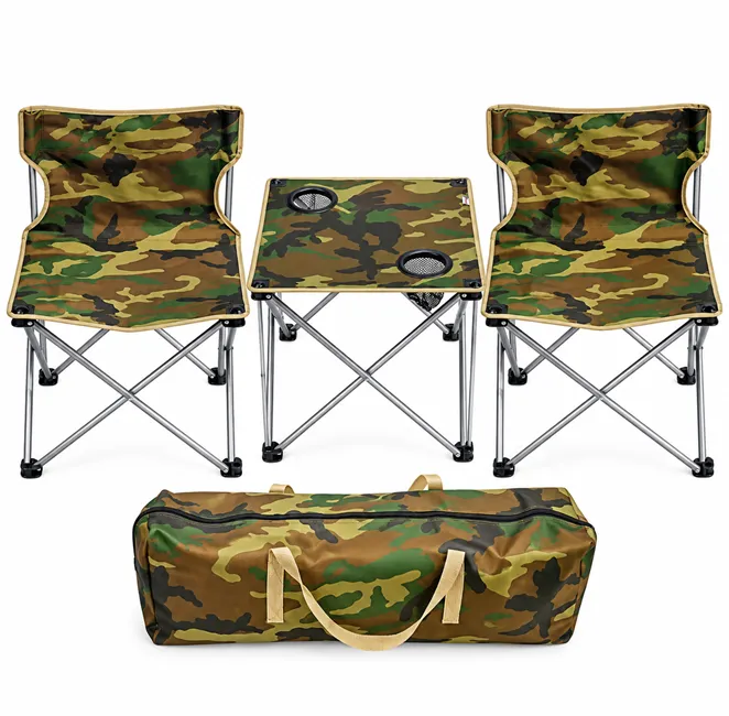 Articole vânătoare & pescuit - Set complet de camping și pescuit cu masă pliabilă două scaune și geantă de transport Bibica Edition