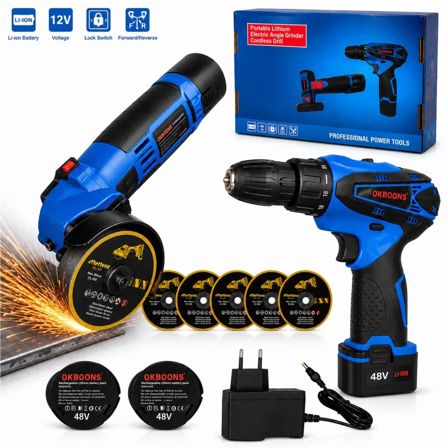 Set scule electrice doi în unu cu acumulator bormașină și mini flex din gama Bibica Edition [1]