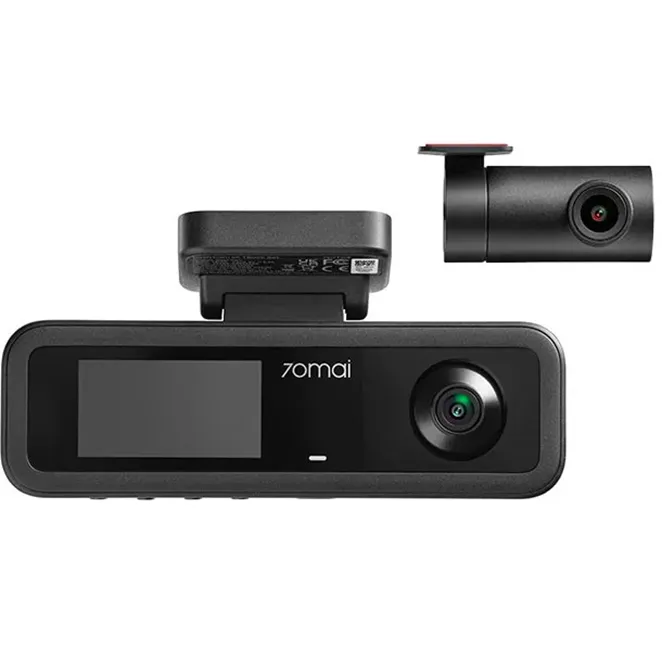 Camere auto - Sistem de camere auto triplu 70mai T400-1 cu înregistrare simultană pe 3 canale (Față 2K, Interior FHD și Spate FHD). Cameră de bord profesională ideală pentru ridesharing, flote sau uz personal. Dotată cu iluminare infraroșu (IR) pentru habitaclu, GPS integrat cu 5 benzi, ecran IPS de 1.9 inch și conectivitate rapidă Wi-Fi 6. Funcționează pe bază de supercapacitor pentru o rezistență termică maximă la temperaturi extreme. Include cameră pentru lunetă RC21 și senzor G pentru impact.