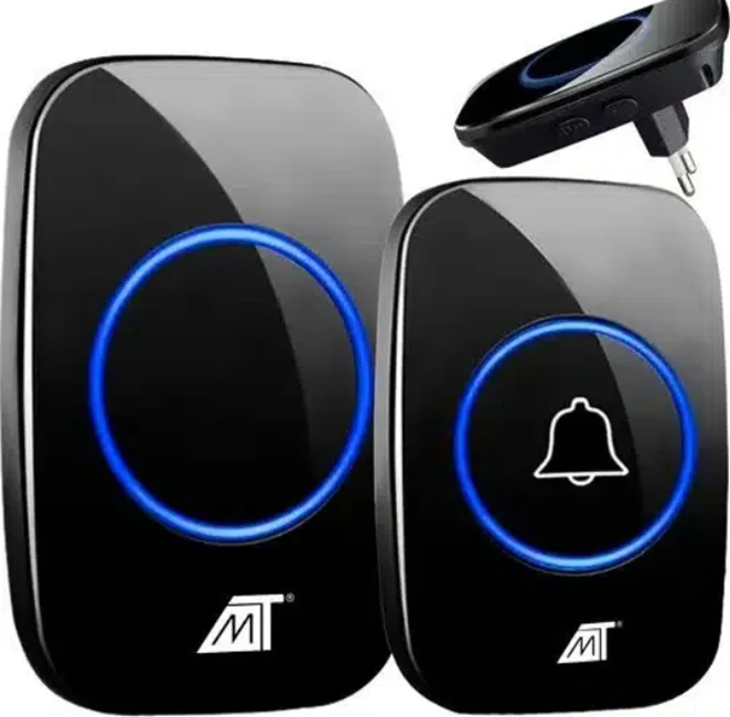 Sonerie ușă - Sonerie ușă wireless impermeabilă cu rază de 300m, culoare negru, Bibica.ro