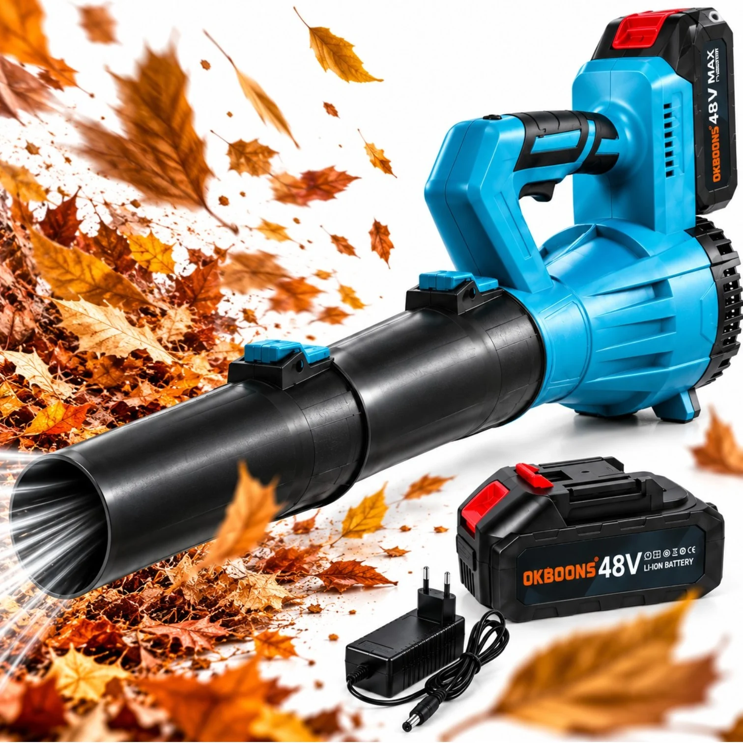 Suflantă de Aer Portabilă 48V, cu 2 Acumulatori, Lungime 78cm, 18000 RPM [2]