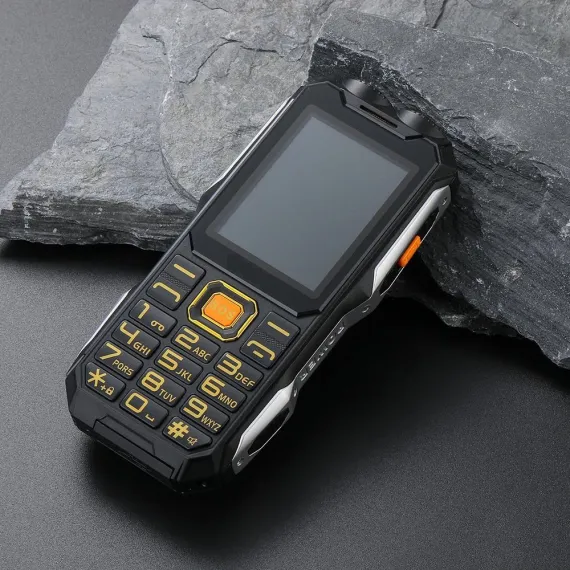 Telefon militar rezistent la șocuri Bibica Edition de culoare verde army, model dual SIM cu baterie mare și lanternă [2]