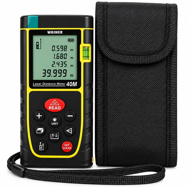 Electronice mici - Telemetru laser profesional 100m Wainer LM1 Bibica Edition cu ecran LCD iluminat și funcții de calcul