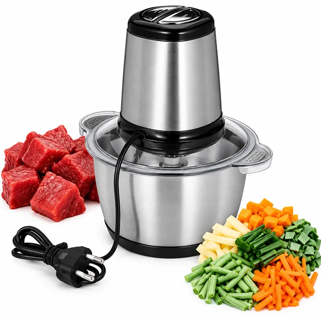 Electronice & electrocasnice - Tocător electric universal Bibica Edition cu bol din inox de 2 litri și patru lame din oțel inoxidabil