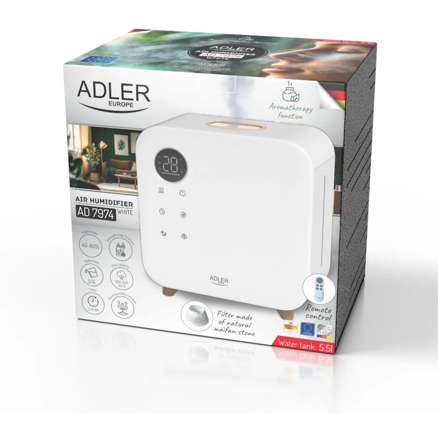 Umidificator cu ultrasunete Adler AD 7328 de culoare alb-negru [7]