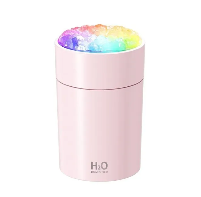 Umidificator de aer portabil roz Bibica Edition cu difuzor de aromaterapie și iluminare LED RGB, rezervor de 300ml [1]