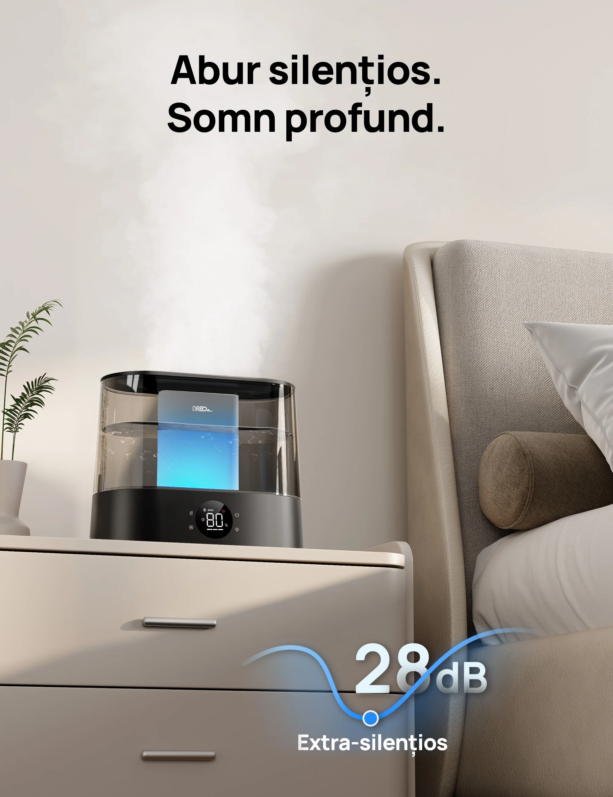 Umidificator de aer inteligent DREO 420S Smart de culoare neagră, cu rezervor de 4 litri [2]