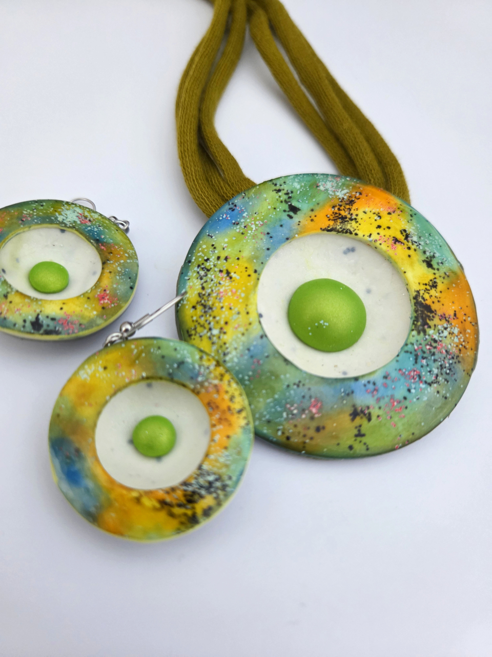 GALAXY - Set bijuterii handmade colier și cercei rotunzi | Bijouxland [2]