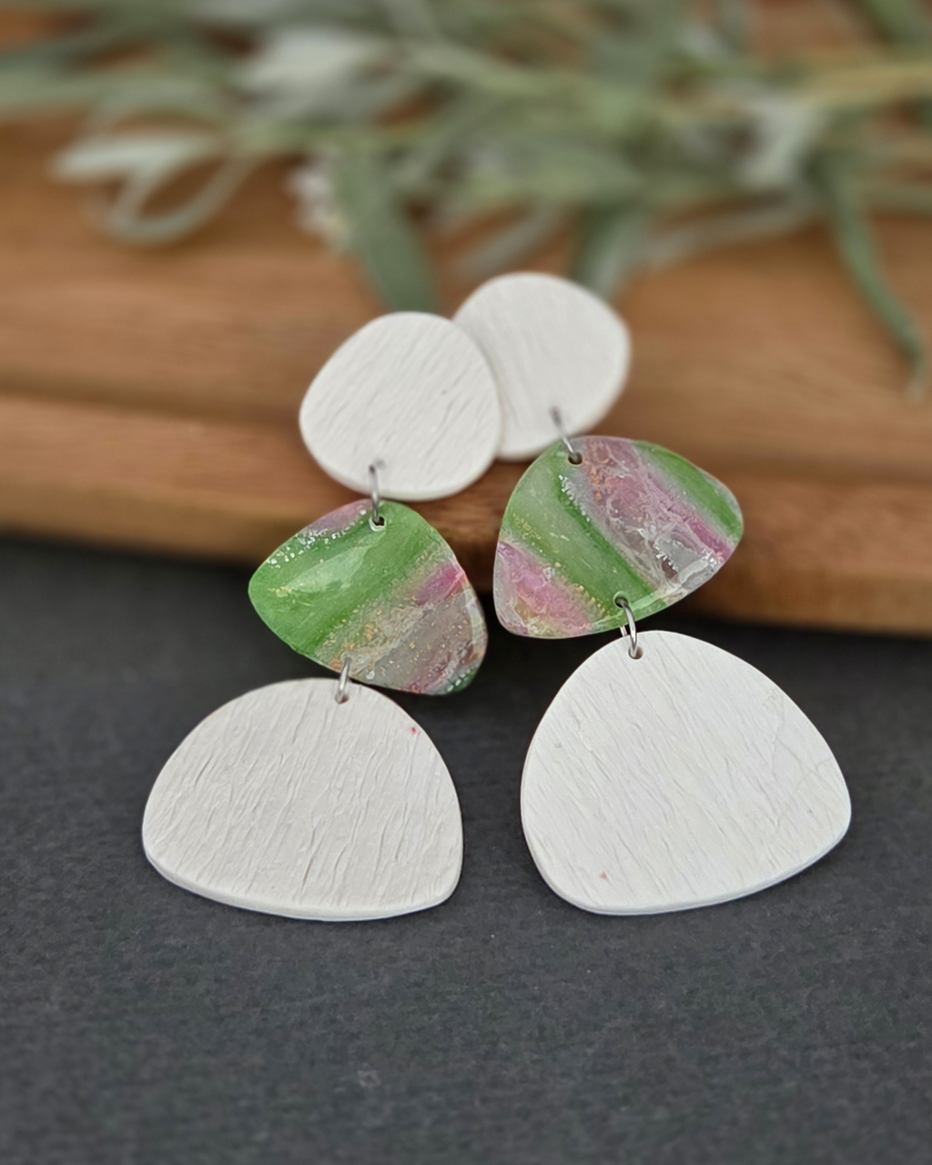 Summer vibe -vcercei statement lut polimeric verde-pink, alb [4]