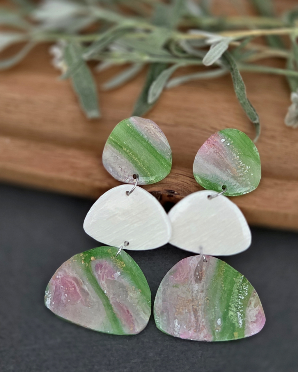 Summer vibe -vcercei statement lut polimeric verde-pink, alb [5]