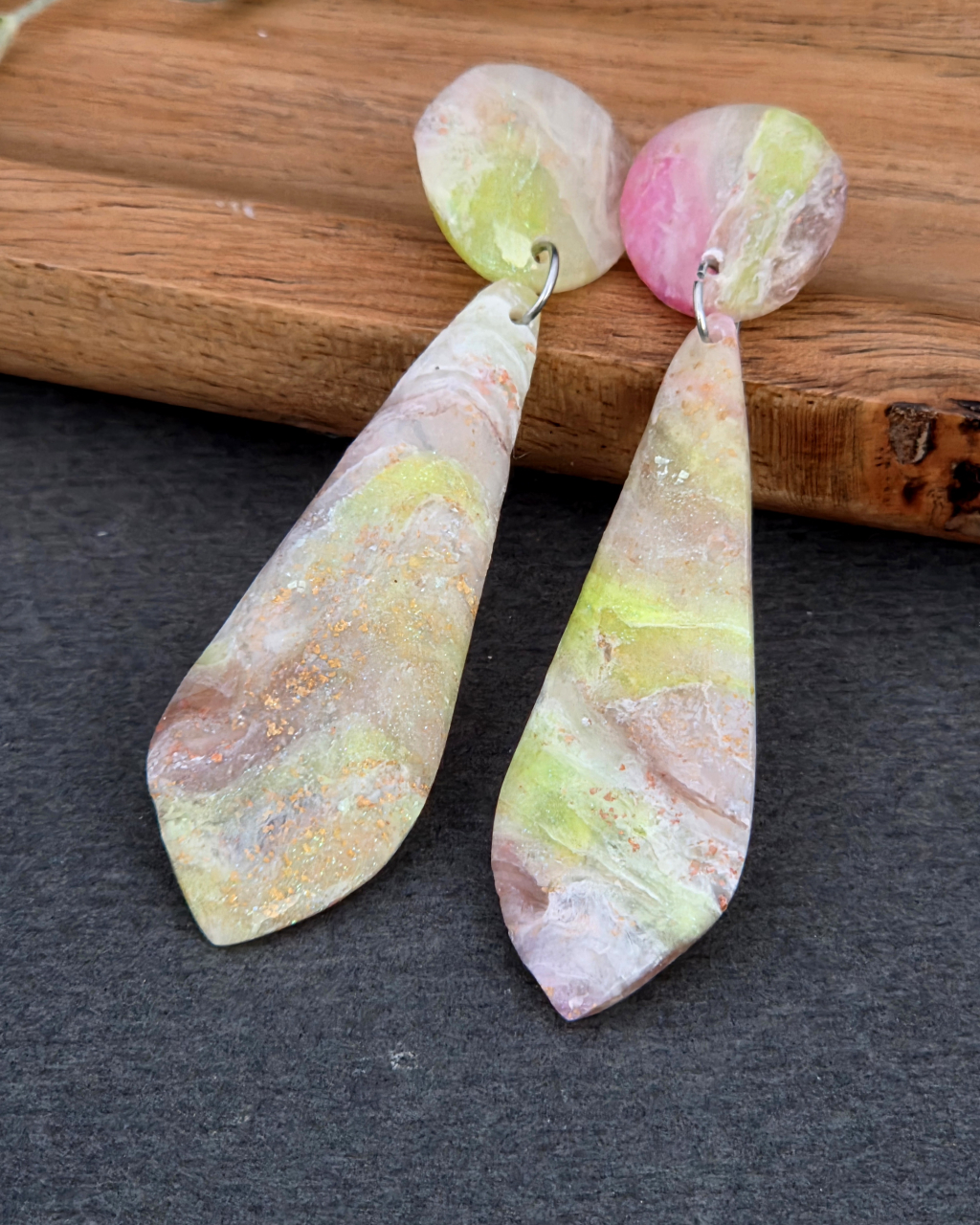 Summer vibe -vcercei statement lut polimeric verde-pink, alb [5]
