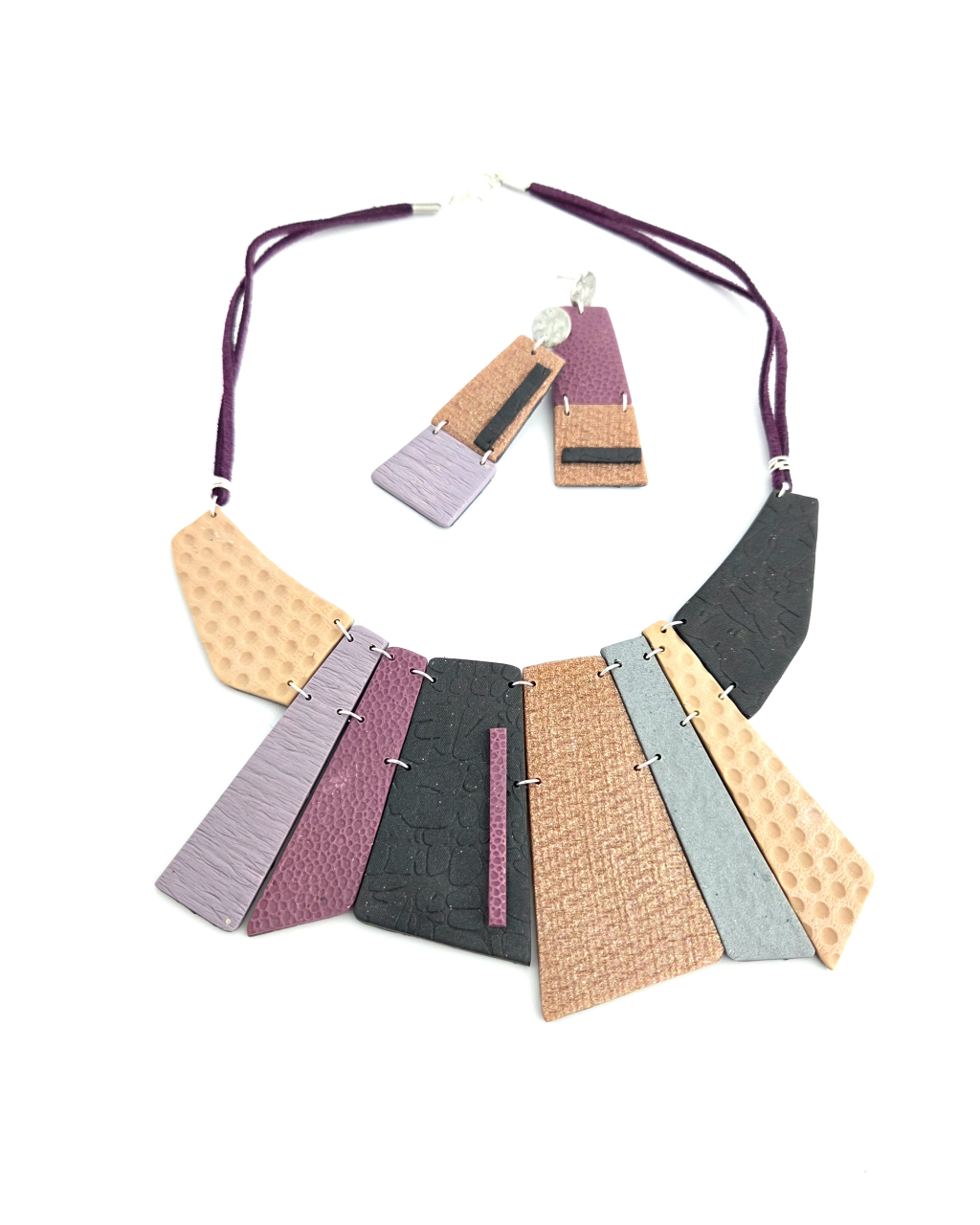 Urban Chic Liliac- set bijuterii statement, grometric [3]