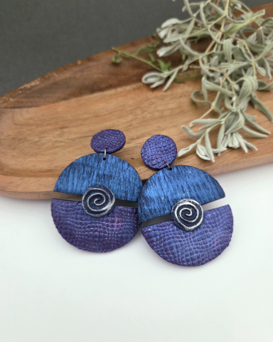 Mystic-cercei statement lut polimeric albastru- violet [5]