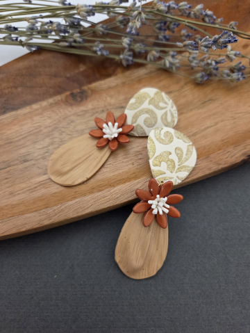 ORIZON - Autumn - Cercei statement lut polimeric floral [1]