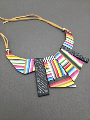 BIJUTERII STATEMENT - Set AFRICA - Colier statement handmade din lut polimeric