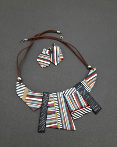 BIJUTERII STATEMENT - Set AFRICA - Colier statement handmade din lut polimeric