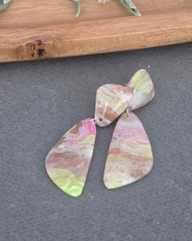 Summer vibe -vcercei statement lut polimeric verde-pink, alb [2]