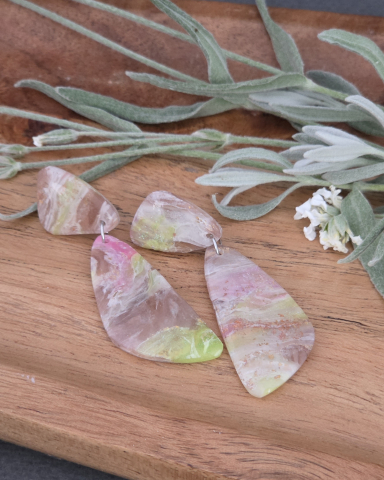 Summer vibe -vcercei statement lut polimeric verde-pink, alb [3]