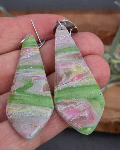 Summer vibe -vcercei statement lut polimeric verde-pink, alb [5]