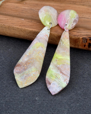 Summer vibe -vcercei statement lut polimeric verde-pink, alb [4]
