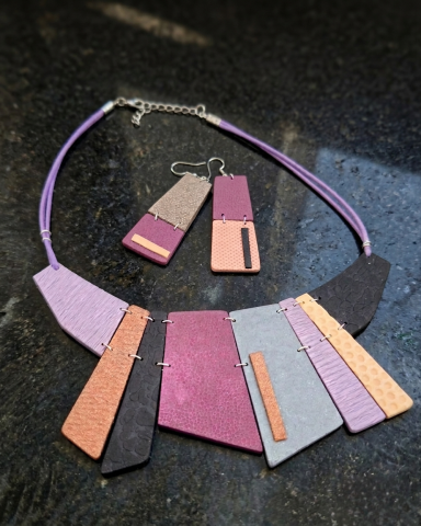 Urban Chic Liliac- set bijuterii statement, grometric [2]