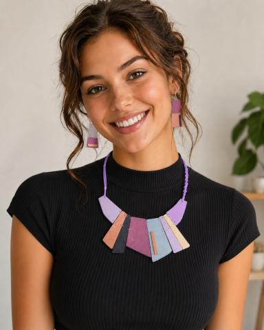 BIJUTERII STATEMENT - Urban Chic Liliac- set bijuterii statement, grometric