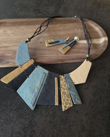 Urban Chic Liliac- set bijuterii statement, grometric [2]
