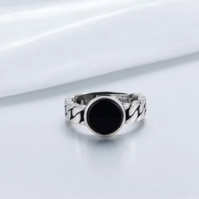 Inel Sigiliu din Argint 925 „Black Onyx Style” – Design cu Zale Cubaneze [3]