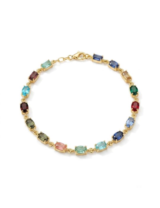 Brățară din Argint 925 Aurit cu Pietre Multicolore Multishape [1]