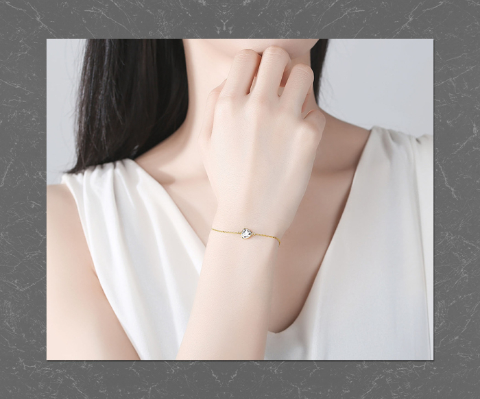 Brățară din Argint 925 Placat cu Aur Galben – Model Triunghiular cu Zirconiu [3]