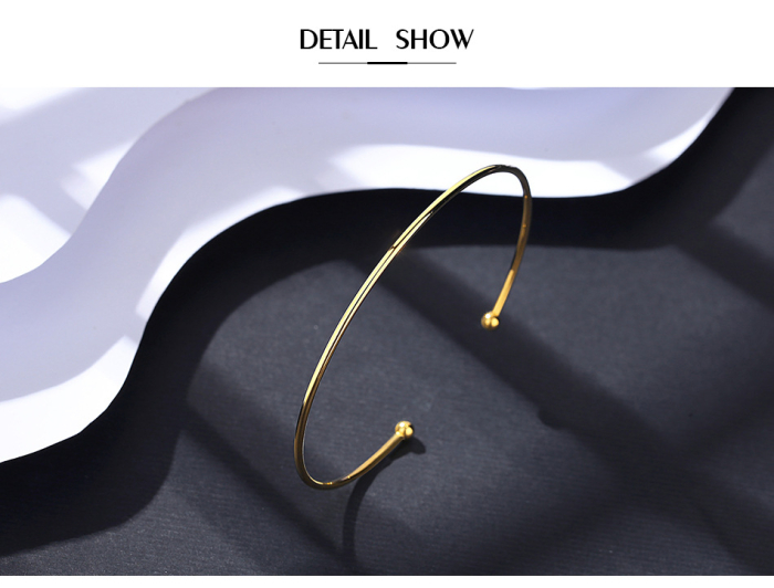 Brățară Rigidă din Argint 925 Placat cu Aur Galben – Model Bangle Minimalist [3]
