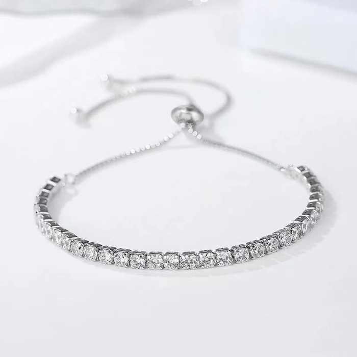 Brățară Tennis „Pure Sparkle” – Argint 925 cu Zirconia, Reglabilă [2]