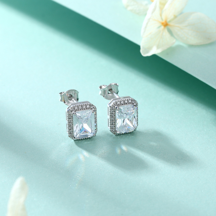 Cercei din Argint 925 „Royal Halo” – Strălucire de Diamant cu Cristal Radiant [2]