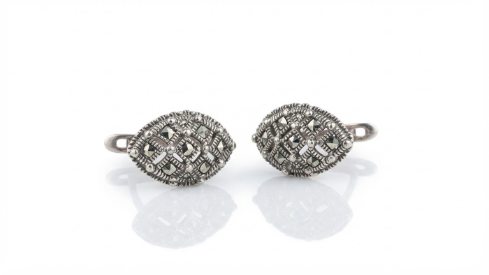 Cercei Vintage din Argint 925 Antique Marquise, cu Marcasite [1]