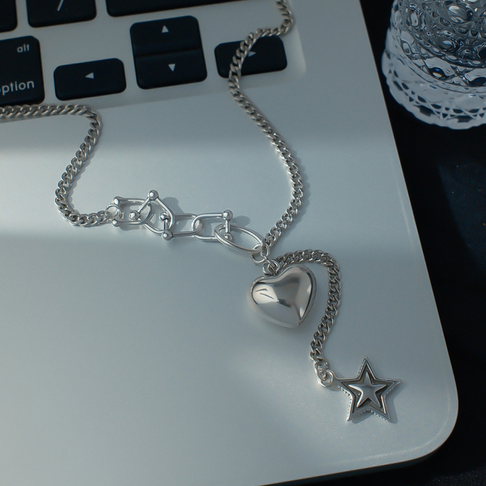 Colier din Argint 925 "Celestial Love" – Inimă și Stea [3]